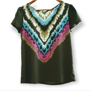 D'closet Brown Pink cap sleeve tie dye top Size Small